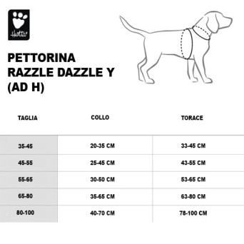 HURTTA Pettorina Razzle Dazzle Y Verde siepe 55/65 cm. - 