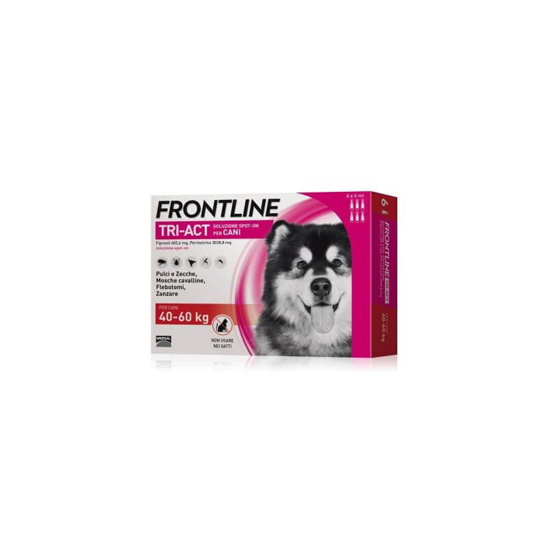 Frontline Tri-Act Chiens 40-60 kg - 6 pipettes Frontline Tri-Act Chiens 40-60 kg - 6 pipettes