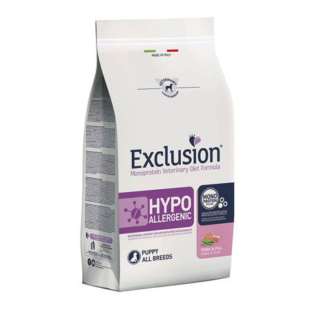 EXCLUSION Diet Hypoallergenic Puppy Pork and Peas 12 kg. - 