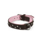 MUZZLE Collar in soft oiled leather with rhinestones 30mm. x 50cm.
