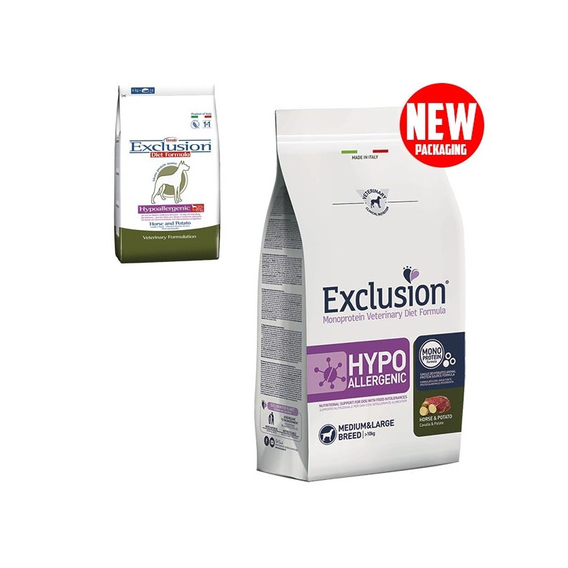 Exclusion diet hypoallergenic cheval pommes de terre medium large 2 kg Exclusion diet hypoallergenic cheval pommes de terre medium large 2 kg