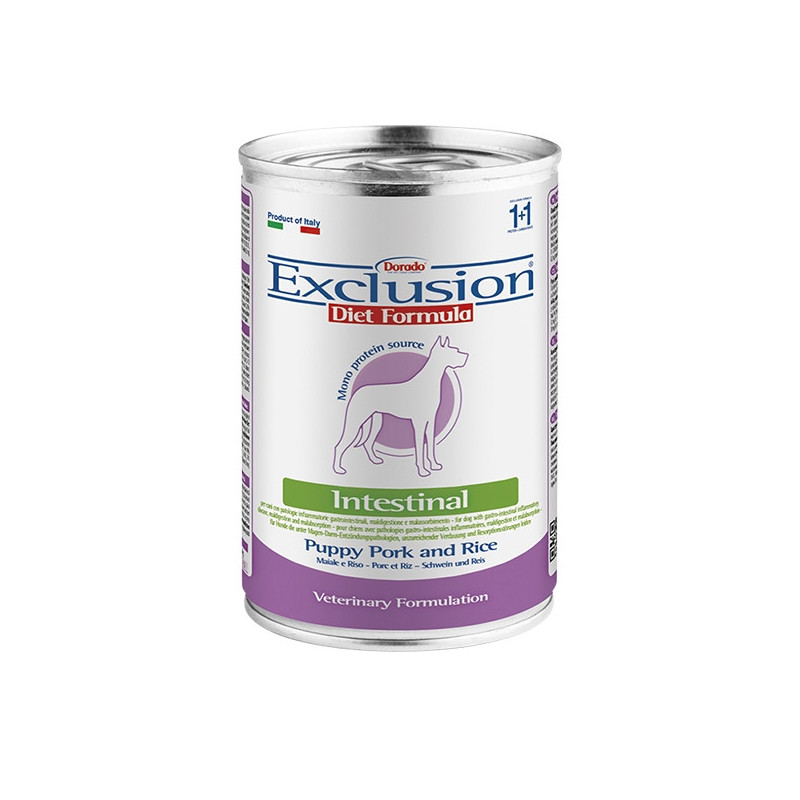 EXCLUSION Diet Intestinal Puppy porc riz 400 g EXCLUSION Diet Intestinal Puppy porc riz 400 g