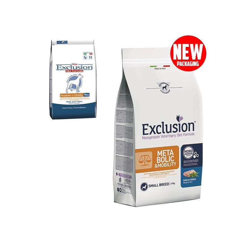 EXCLUSION Diet Metabolic et Mobility Small Breed avec porc et Fibre 2 kg EXCLUSION Diet Metabolic et Mobility Small Breed avec porc et Fibre 2 kg