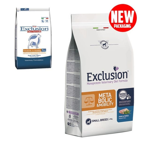 EXCLUSION Diet Metabolic et Mobility Small Breed avec porc et Fibre 2 kg