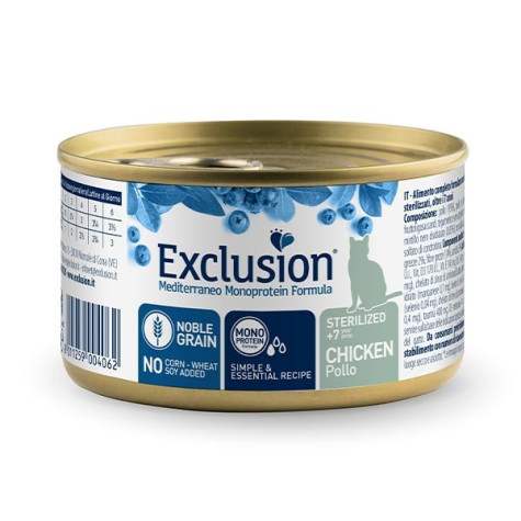 Exclusion - Mediterraneo Monoprotein Sterilized +7 All Breeds Poulet da 85 Gr.