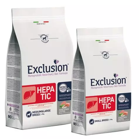 exclusion Hepatic  Pork&Rice and Pea - Medium/Large Breed 12 kg. - 