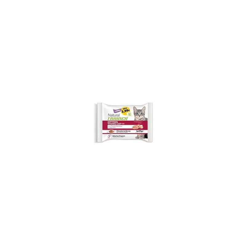 Trainer Natural Feline Kitten Young Pollo 4 x 85 gr Trainer Natural Feline Kitten Young Pollo 4 x 85 gr