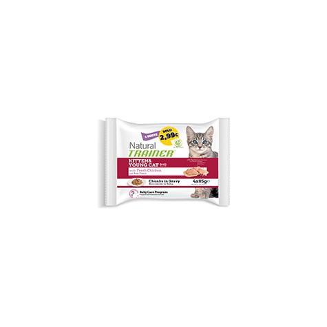 Trainer Natural Feline Kitten Young Pollo 4 x 85 gr - 