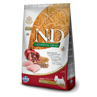 FARMINA N&D LOW ANCESTRAL GRAIN dog mini spelled oats chicken and pomegranate 7 kg