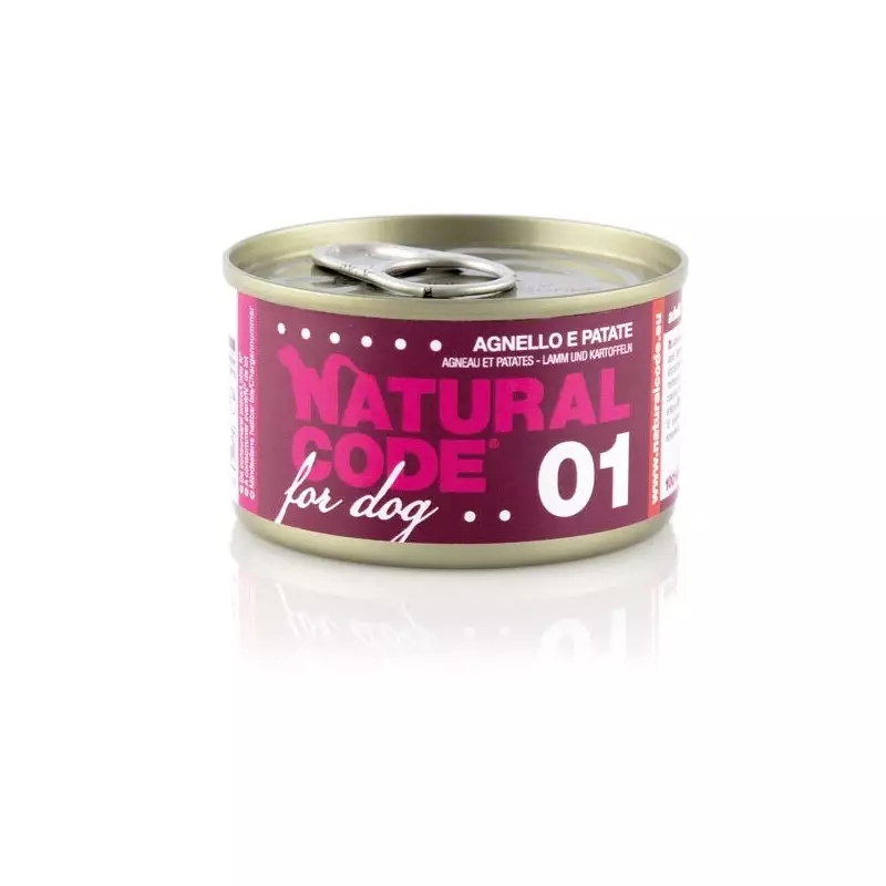 NATURAL CODE For Dog agnello e patate 90 gr. 01