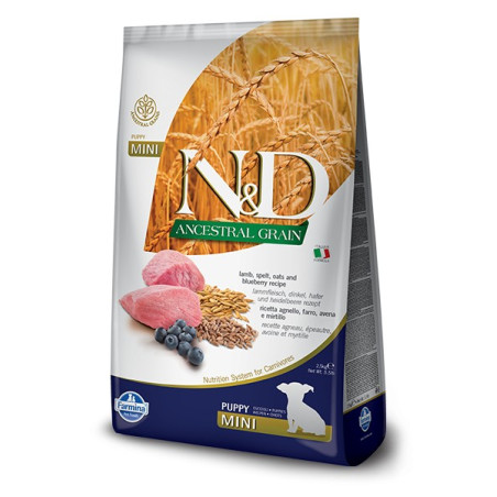 FARMINA N&D Low Ancestral Grain Puppy Mini con Agnello e Mirtillo 800 g - 