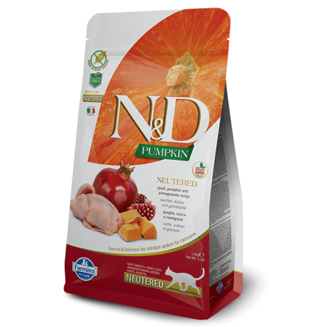 FARMINA N&D Grain Free Neutered Adult con Quaglia, Zucca e Melograno 300 gr. - 
