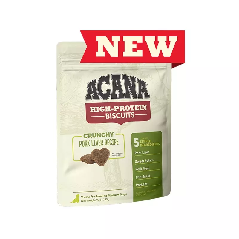 Acana Snack Biscotti High Protein al Fegato di Maiale 100 gr. Acana Snack Biscotti High Protein al Fegato di Maiale 100 gr.