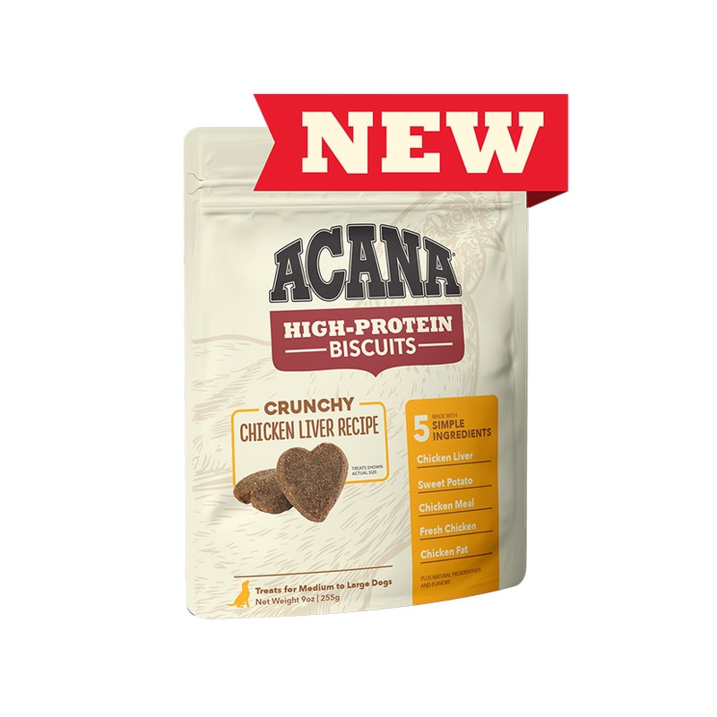 Acana Snack Biscuits High Protein al Foie di Poulet 100 g. Acana Snack Biscuits High Protein al Foie di Poulet 100 g.