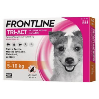 Frontline tri-act 5-10 kg 3 pipette - 