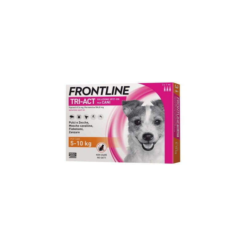 Frontline Tri-Act Chiens 5-10 kg - 3 pipettes Frontline Tri-Act Chiens 5-10 kg - 3 pipettes