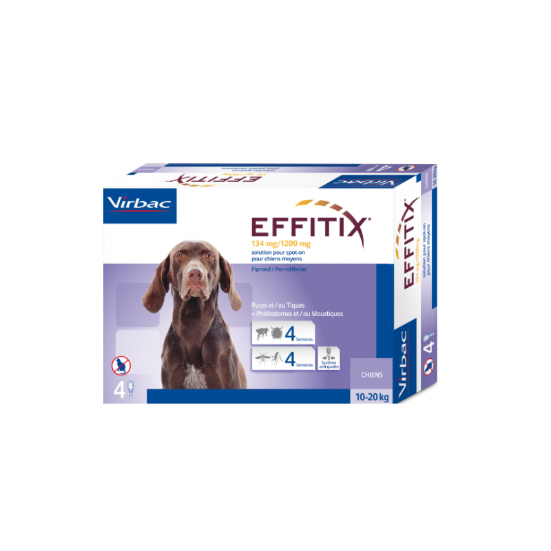 VIRBAC EFFITIX SPOT ON Chien MEDIUM . 10 20 kg