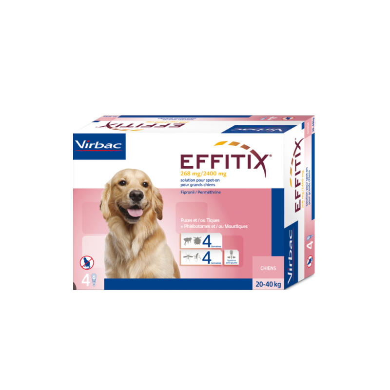 VIRBAC EFFITIX SPOT ON Chien LARGE . 20 40 kg VIRBAC EFFITIX SPOT ON Chien LARGE . 20 40 kg
