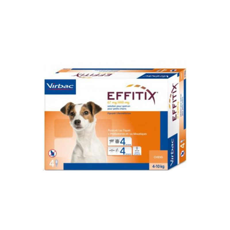 VIRBAC EFFITIX SPOT ON Chien SMALL .4 10 kg VIRBAC EFFITIX SPOT ON Chien SMALL .4 10 kg