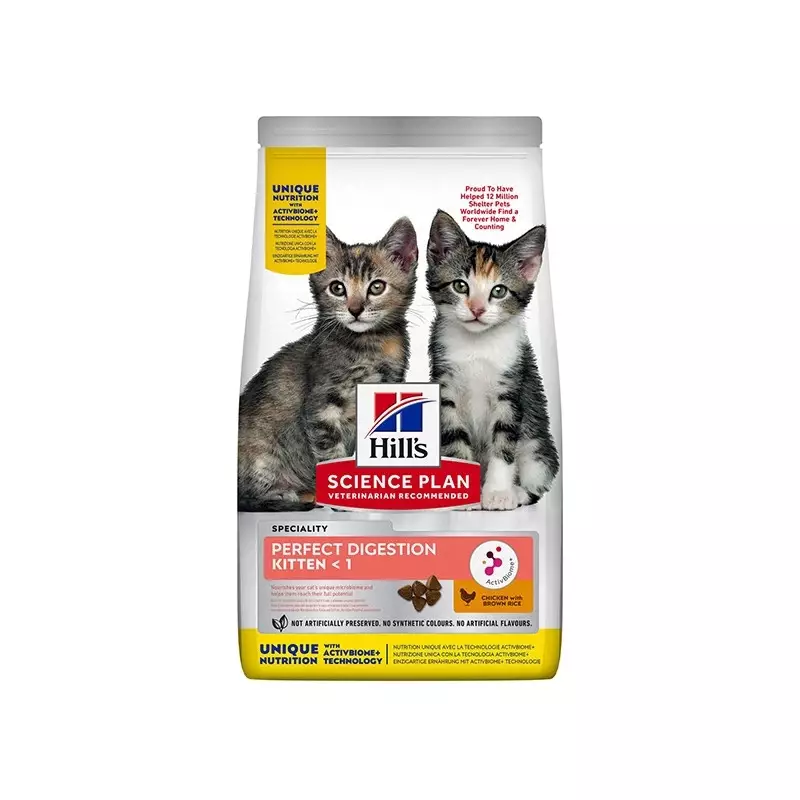 Hill's Perfect Digestion Kitten mit Huhn und braunem Reis 300 gr. Hill's Perfect Digestion Kitten mit Huhn und braunem Reis 300 gr.