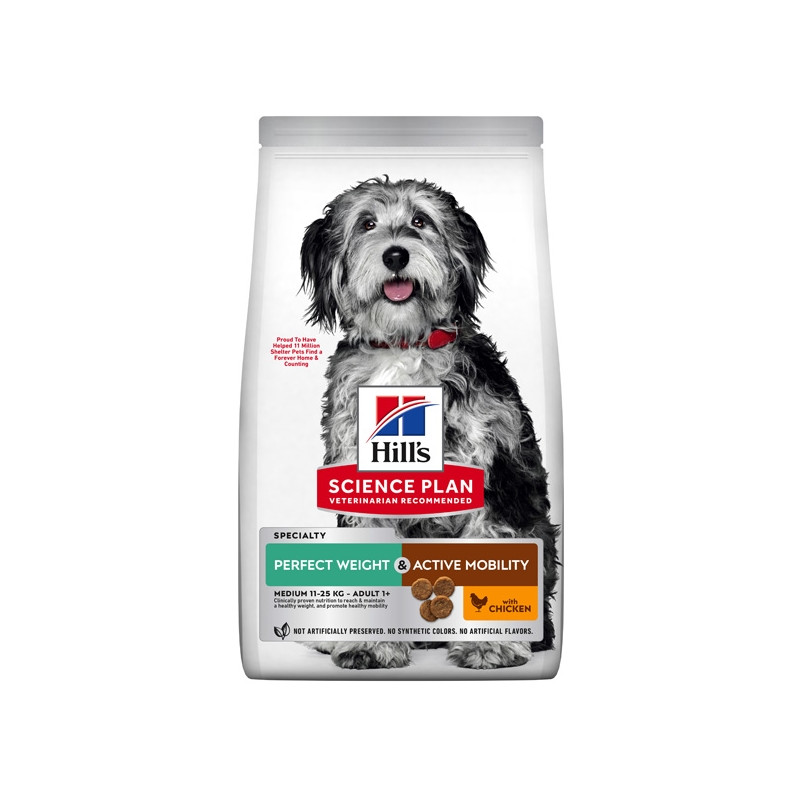 HILL'S - Diet Perfect Weight + active mobility taille medium 2,5 kg HILL'S - Diet Perfect Weight + active mobility taille medium 2,5 kg