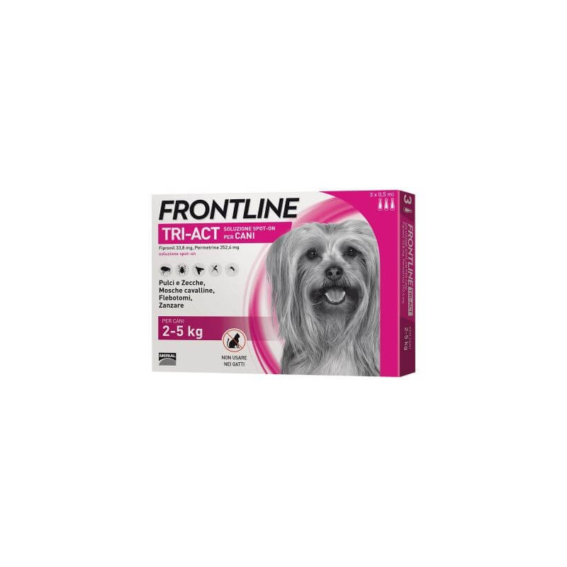 Frontline Tri-Act Chiens 2-5 kg - 3 pipettes Frontline Tri-Act Chiens 2-5 kg - 3 pipettes