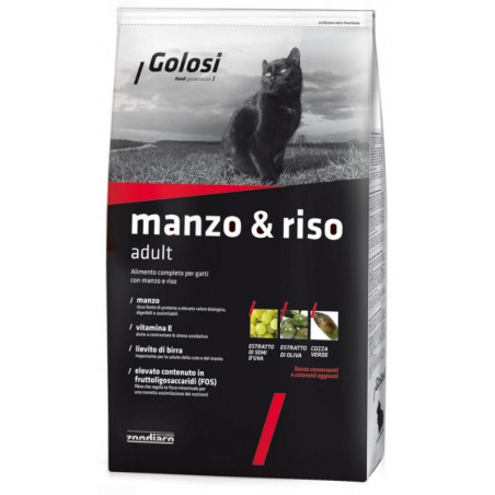 Golosi Gatti Adulti Manzo e riso 7,5 kg - 