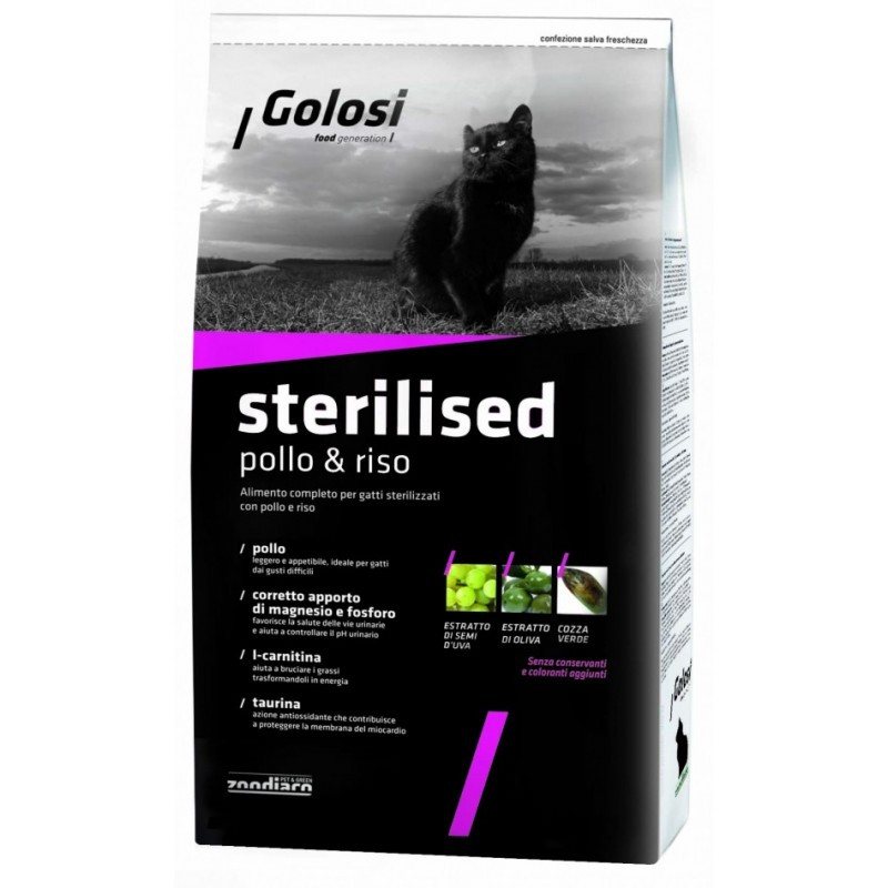 Golosi Sterilised avec Poulet Gatti Adultes 7,5 kg Golosi Sterilised avec Poulet Gatti Adultes 7,5 kg