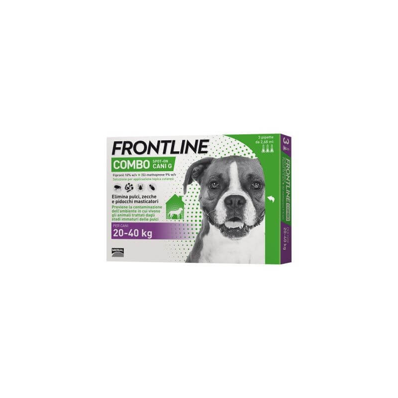 Frontline Combo Grands Chiens 20-40 kg - 3 pipettes 2,68 ml Frontline Combo Grands Chiens 20-40 kg - 3 pipettes 2,68 ml