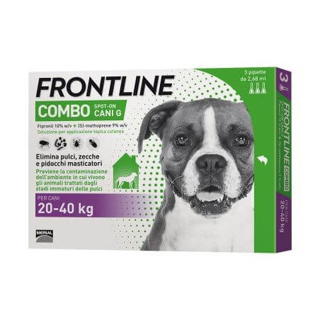 Frontline combo cani grandi 3 pipette 20-40 kg -2,68 ml - 