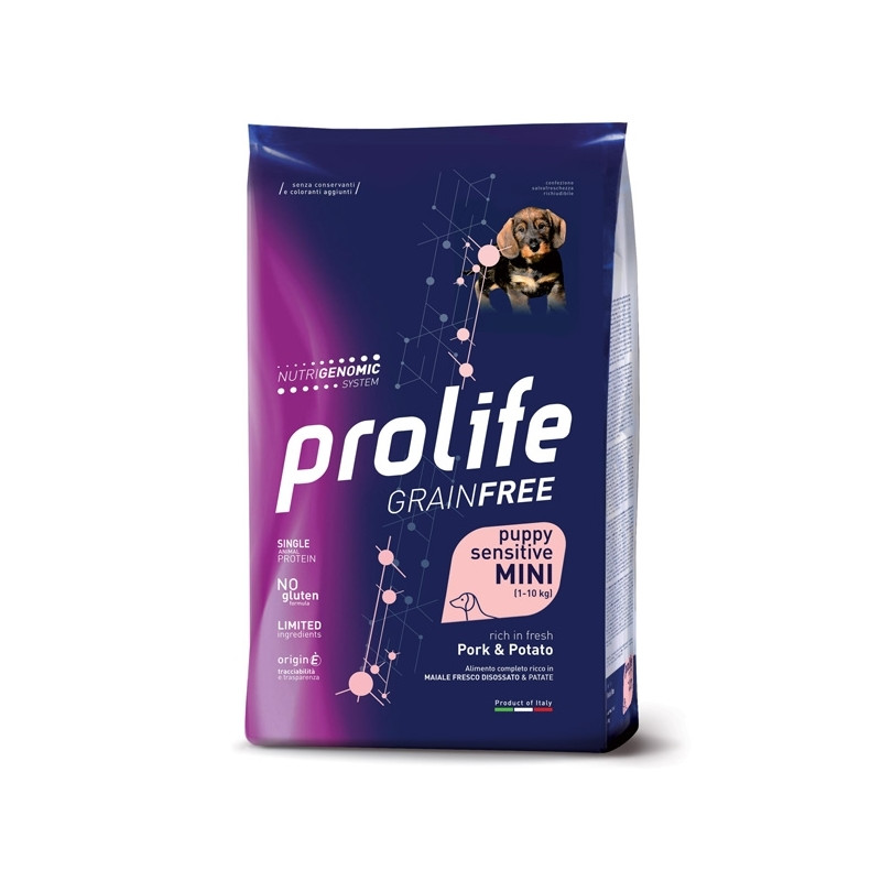 Prolife Grain Free Puppy Mini Sensitive Pork et Potato 2 kg. Prolife Grain Free Puppy Mini Sensitive Pork et Potato 2 kg.