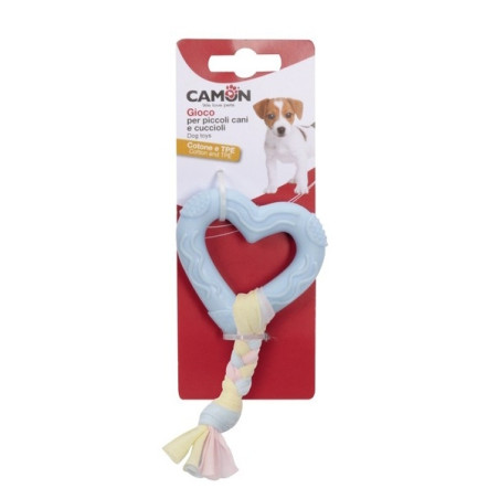 CAMON Cuore per Cuccioli in Termoplastica con Treccia in Cotone - 