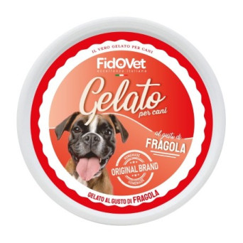 FIDOVET Strawberry flavoured ice cream for dogs 40gr. - 