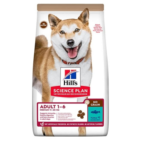 Hill's Pet Nutrition - Science Plan No Grain Adult Medium con Tonno 12KG - 