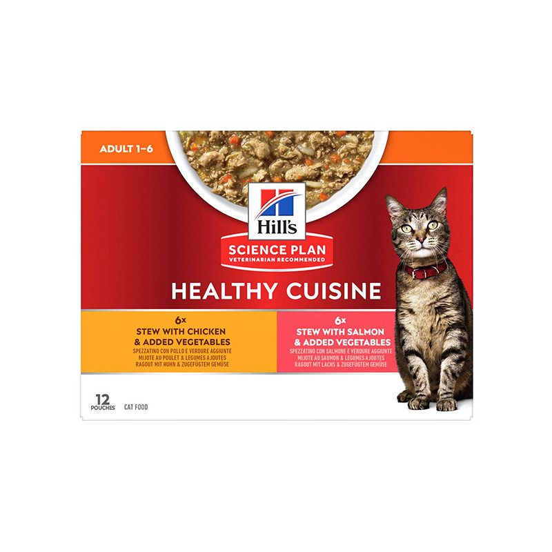 Hill's Pet Nutrition - Science Plan Healthy Cuisine Cat Adult Spezzatini con Pollo e Salmone