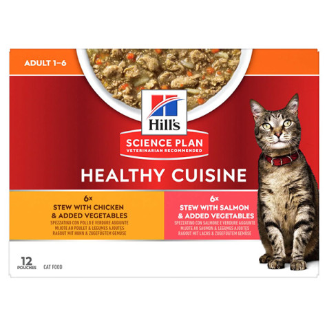 Hill's Pet Nutrition - Science Plan Healthy Cuisine Cat Adult Spezzatini con Pollo e Salmone - 