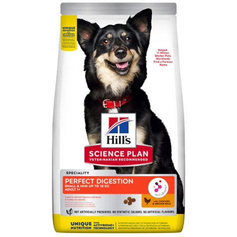 Hill's Pet Nutrition - Science Plan Perfect Digestion Small & Mini Adult 1+ con Pollo e Riso Integrale 1.50KG - 