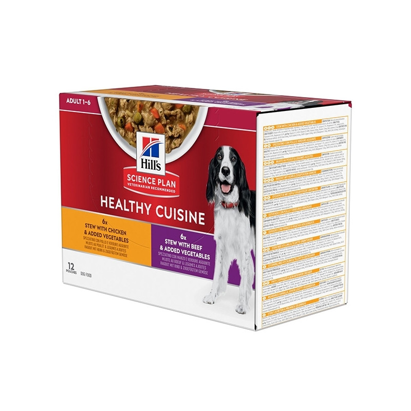 Hill's Pet Nutrition - Science Plan Healthy Cuisine Adult Spezzatino Multipack Poulet et Bœuf Hill's Pet Nutrition - Science Plan Healthy Cuisine Adult Spezzatino Multipack Poulet et Bœuf