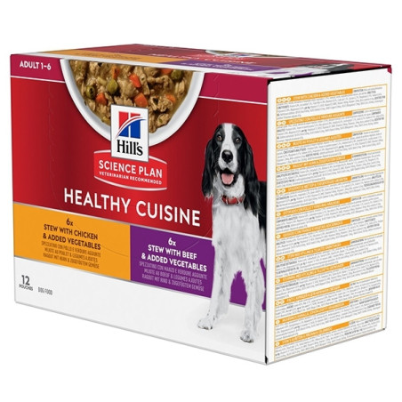 Hill's Pet Nutrition - Science Plan Healthy Cuisine Adult Spezzatino Multipack Pollo e Manzo - 