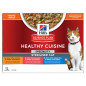 Hill's Pet Nutrition – Science Plan Healthy Cuisine, sterilisierte Eintöpfe für erwachsene Katzen mit Hühnerlachs und