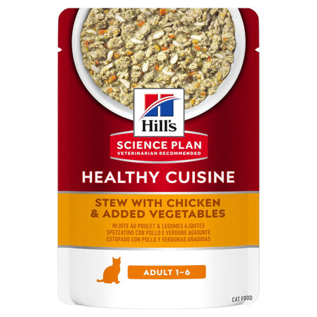 Hill's Pet Nutrition - Science Plan Healthy Cuisine Cat Adult Spezzatino con Pollo - 