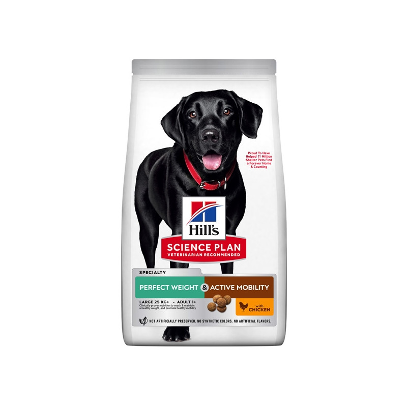 Hill's Pet Nutrition – verschreibungspflichtige Diät, perfektes Gewicht + aktive Mobilität, groß, 12 kg