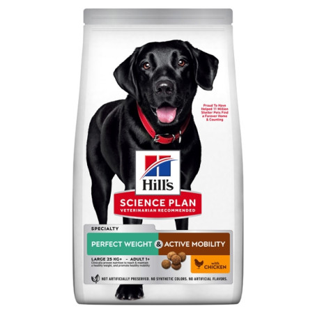 Hill's Pet Nutrition – verschreibungspflichtige Diät, perfektes Gewicht + aktive Mobilität, groß, 12 kg - 