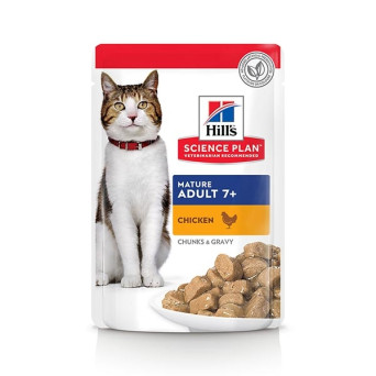 Hill's Cat Adult Tender Chunks in Sauce Mature with Chicken 12x85 gr. - 