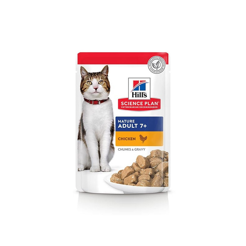 Hill's Pet Nutrition - Science Plan Mature Adult 7+ avec poulet 12 x 85 g Hill's Pet Nutrition - Science Plan Mature Adult 7+ avec poulet 12 x 85 g