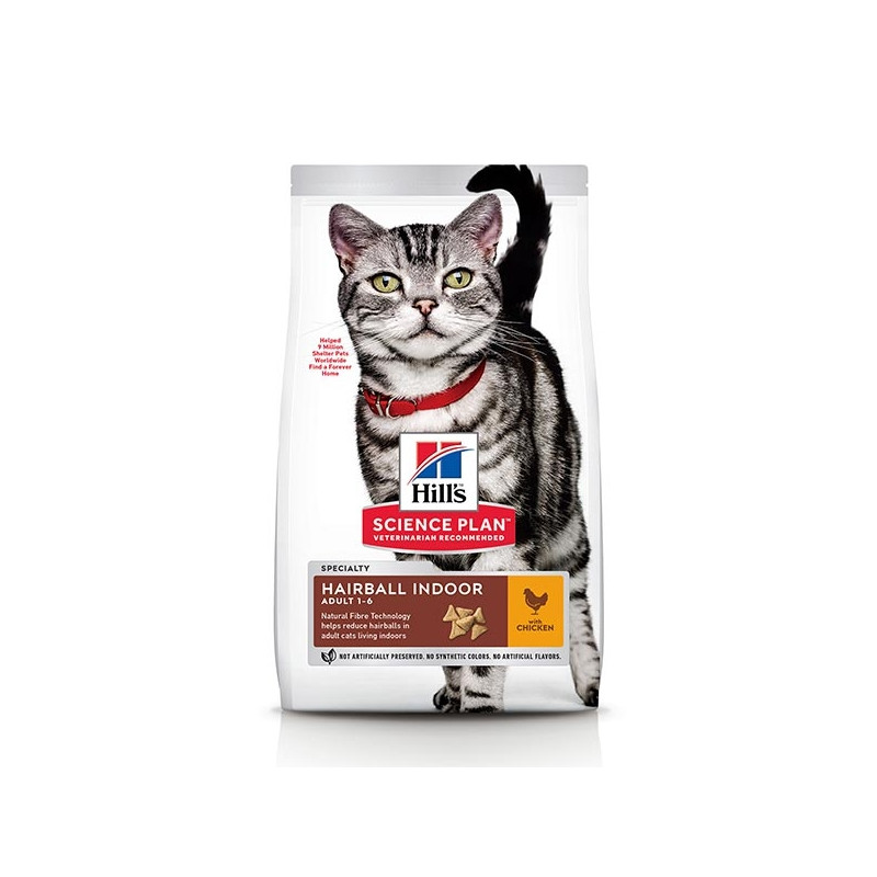 HILL'S Science Plan Adult Hairball Indoor avec Poulet 300 g. HILL'S Science Plan Adult Hairball Indoor avec Poulet 300 g.