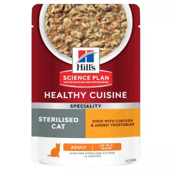 Hill's Pet Nutrition - Science Plan Healthy Cuisine Sterilised Cat Adult Spezzatino con Pollo 12x80gr. - 