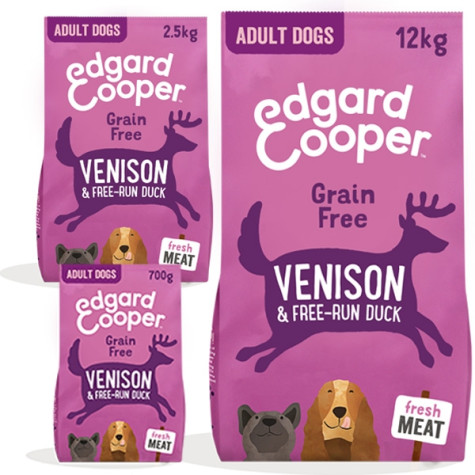 Edgard&Cooper - Frischfleisch für ausgewachsene Hirsche und Enten aus Freilandhaltung, getreidefrei, 2,5 kg - 