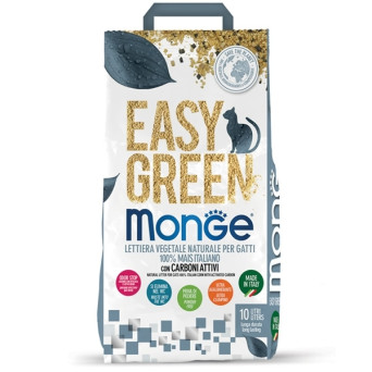 Monge - Lettiera Easy Green 100% Mais con Carboni Attivi 10 LT. - 