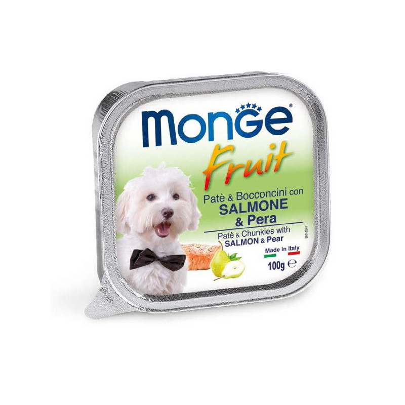 Monge - Fruit Paté et Bocconcini avec Saumon et Pera 100 g. Monge - Fruit Paté et Bocconcini avec Saumon et Pera 100 g.